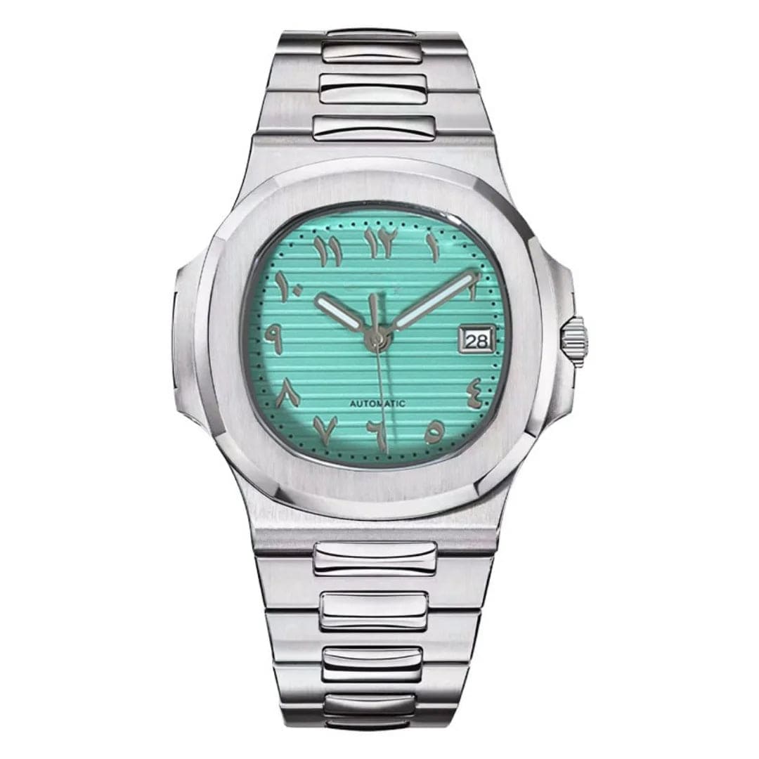 Seiko Mod Nautilus mit Tiffany-Blauem Zifferblatt und arabischen Ziffern