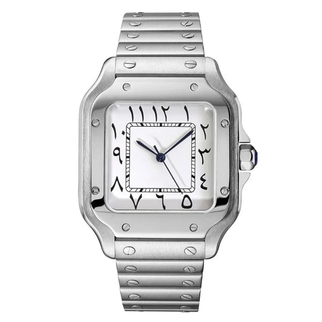 Seiko Mod Santos Arabic White – Edelstahl mit arabischen Ziffern