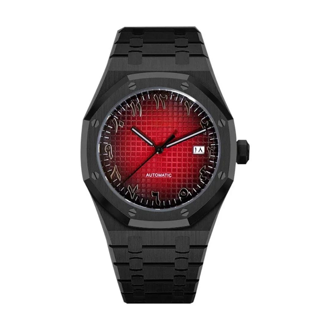 Seiko Mod Royal Oak Arabic Black Red Dial