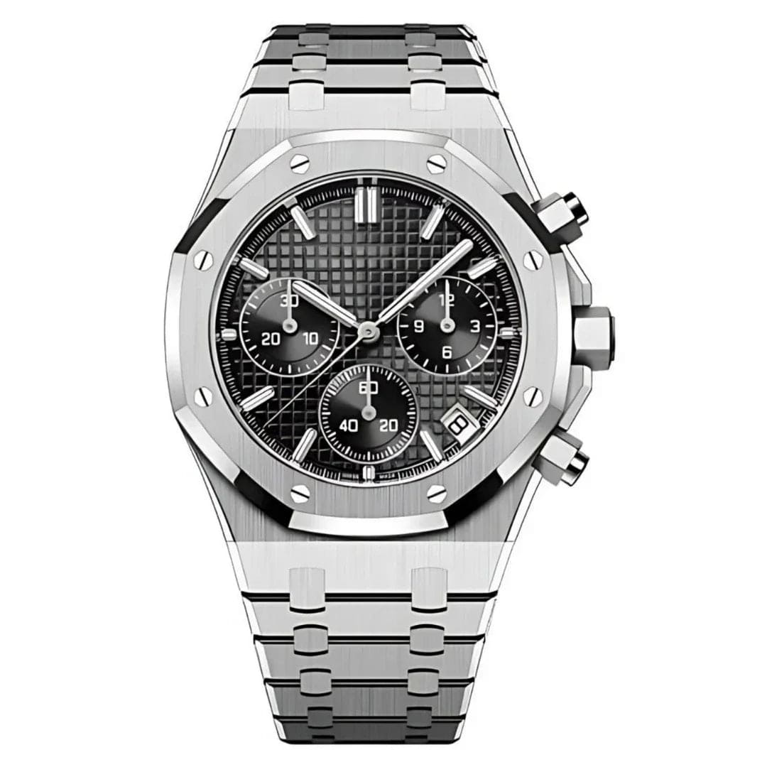 Seiko Mod Royal Oak Chrono Black Dial