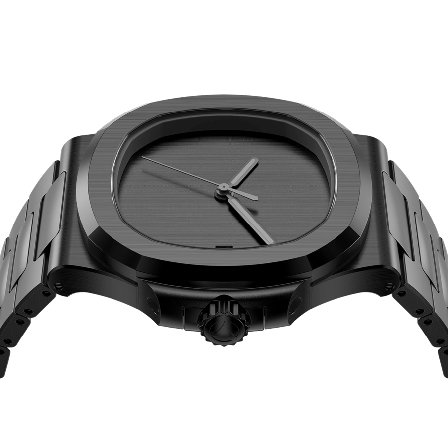 Seiko Mod Nautilus Black Minimalist wasserdicht bis 100m mit Saphirglas und automatik Uhrwerk